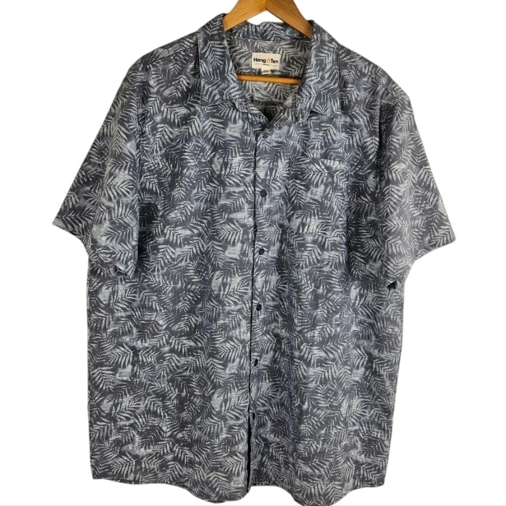 Men's Casual Leaf Print Buttonup Shirt​​​​​